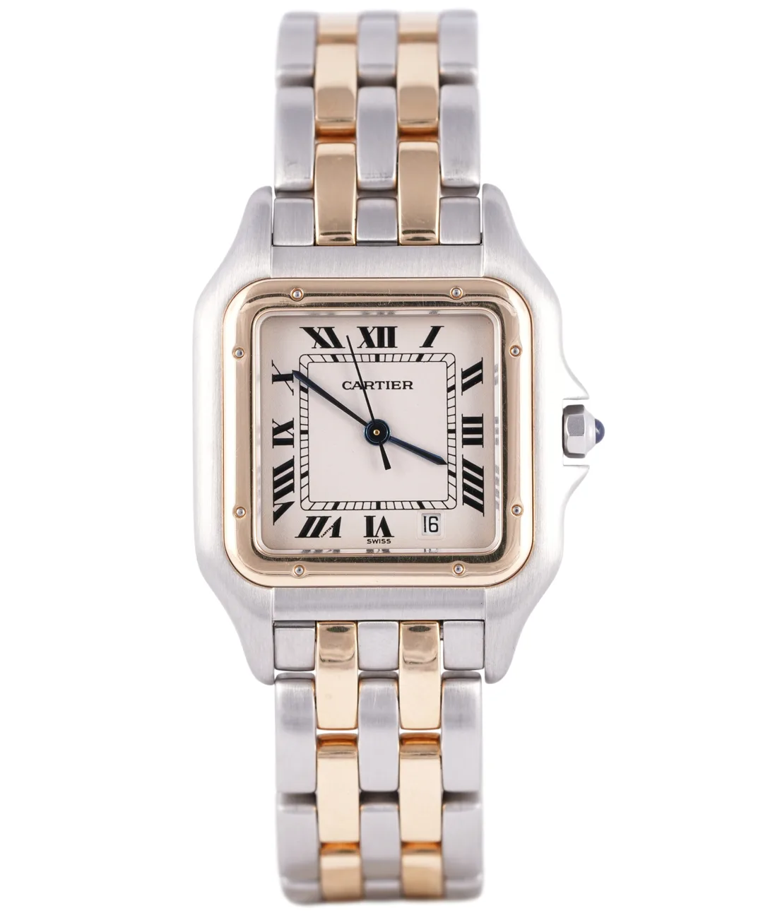 Cartier Panthère, Ref. W25028B6 11002, white dial, 18K Gold and Steel case luxury watch