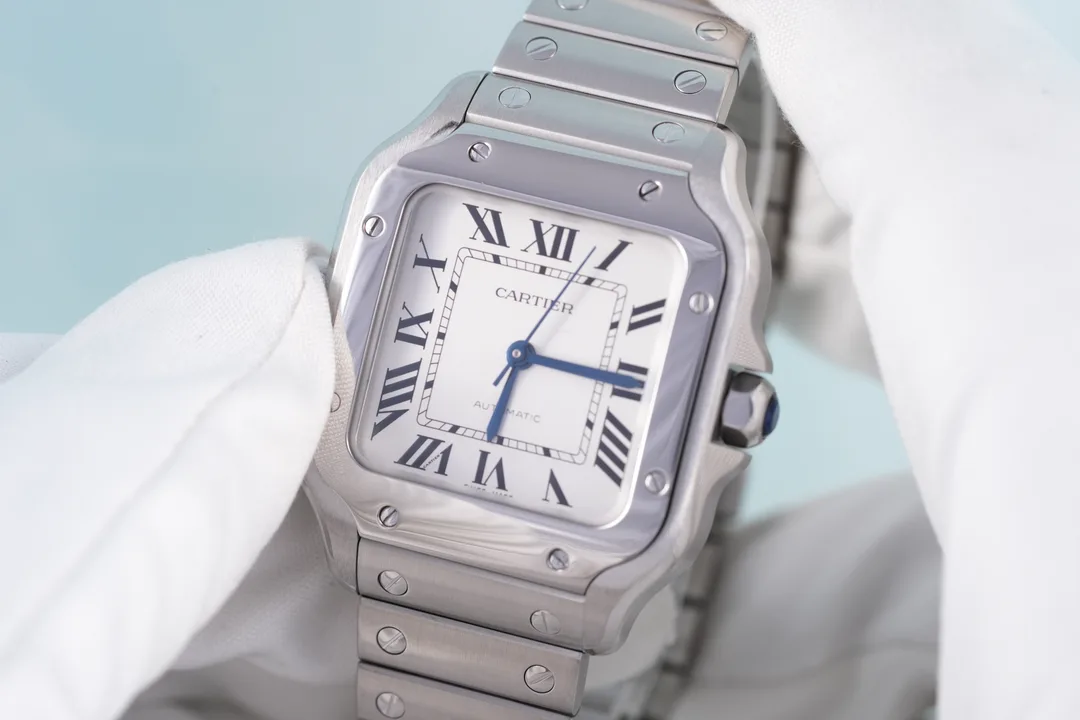 Cartier Santos, Ref. WSSA0029, white dial, Stainless Steel case luxury watch – view 2