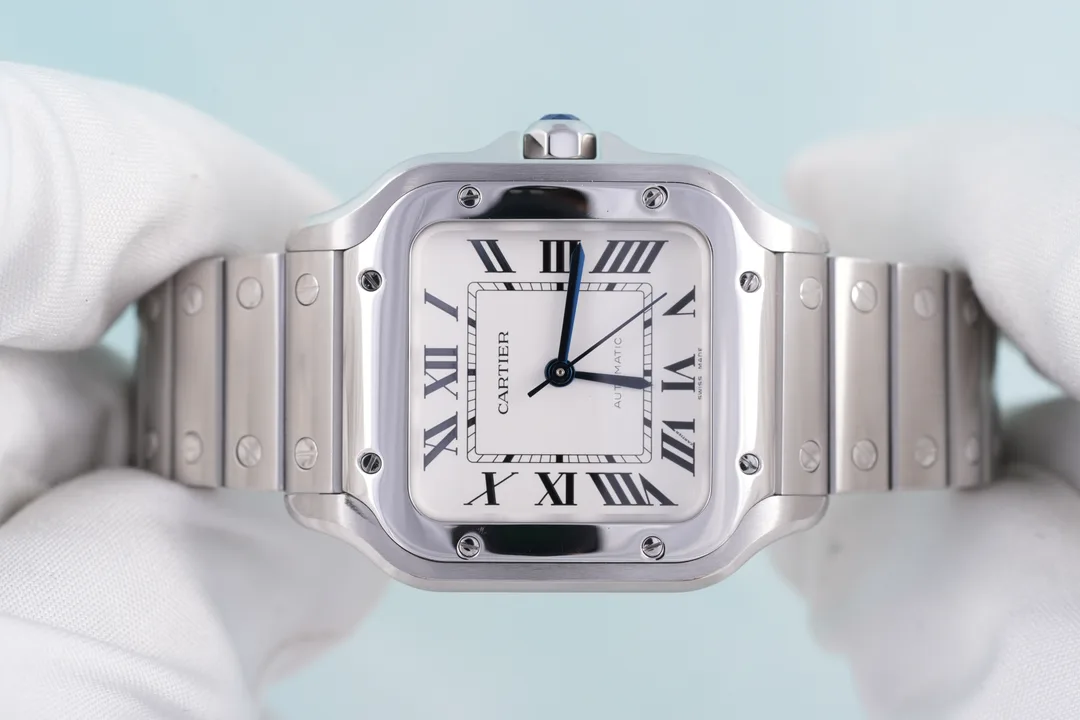 Cartier Santos, Ref. WSSA0029, white dial, Stainless Steel case luxury watch – view 3