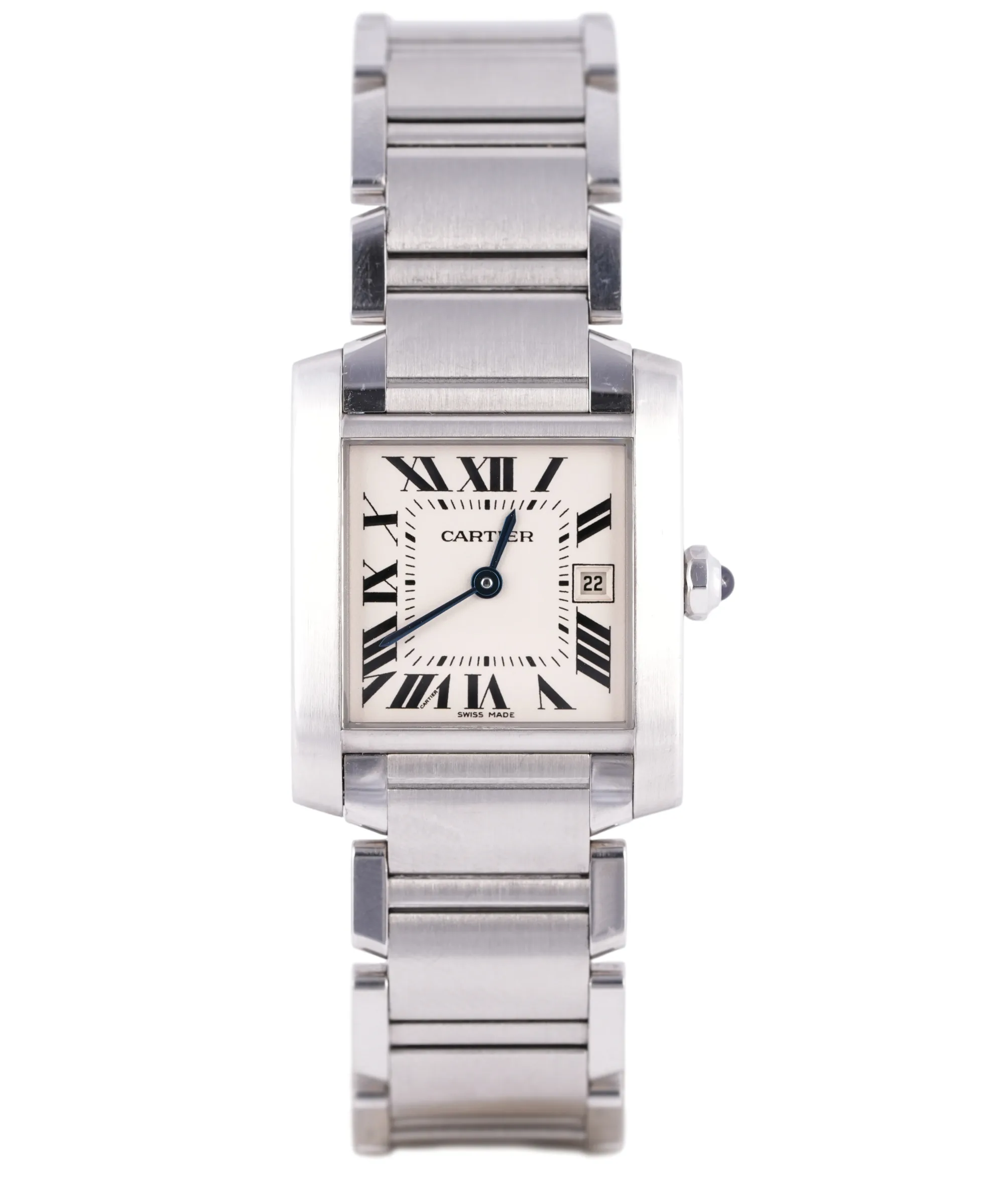 Cartier Tank Française, Ref. W51011Q3, white dial, Stainless Steel case luxury watch