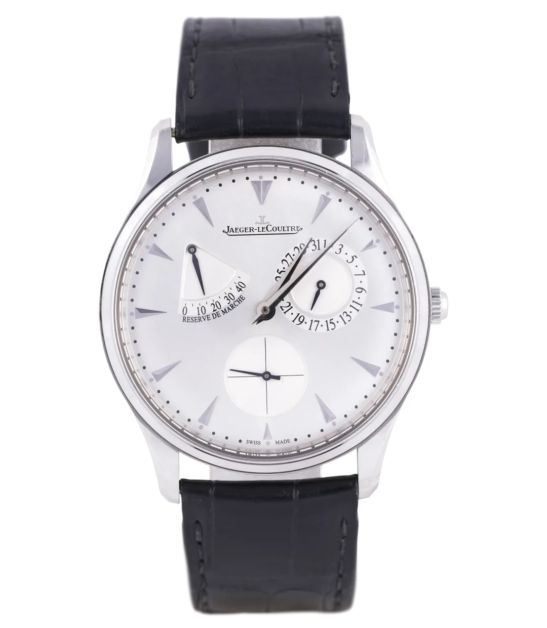 Jaeger-LeCoultre Master Ultra Thin Réserve de Marche, Ref. Q1378420, silver dial, Stainless Steel case luxury watch