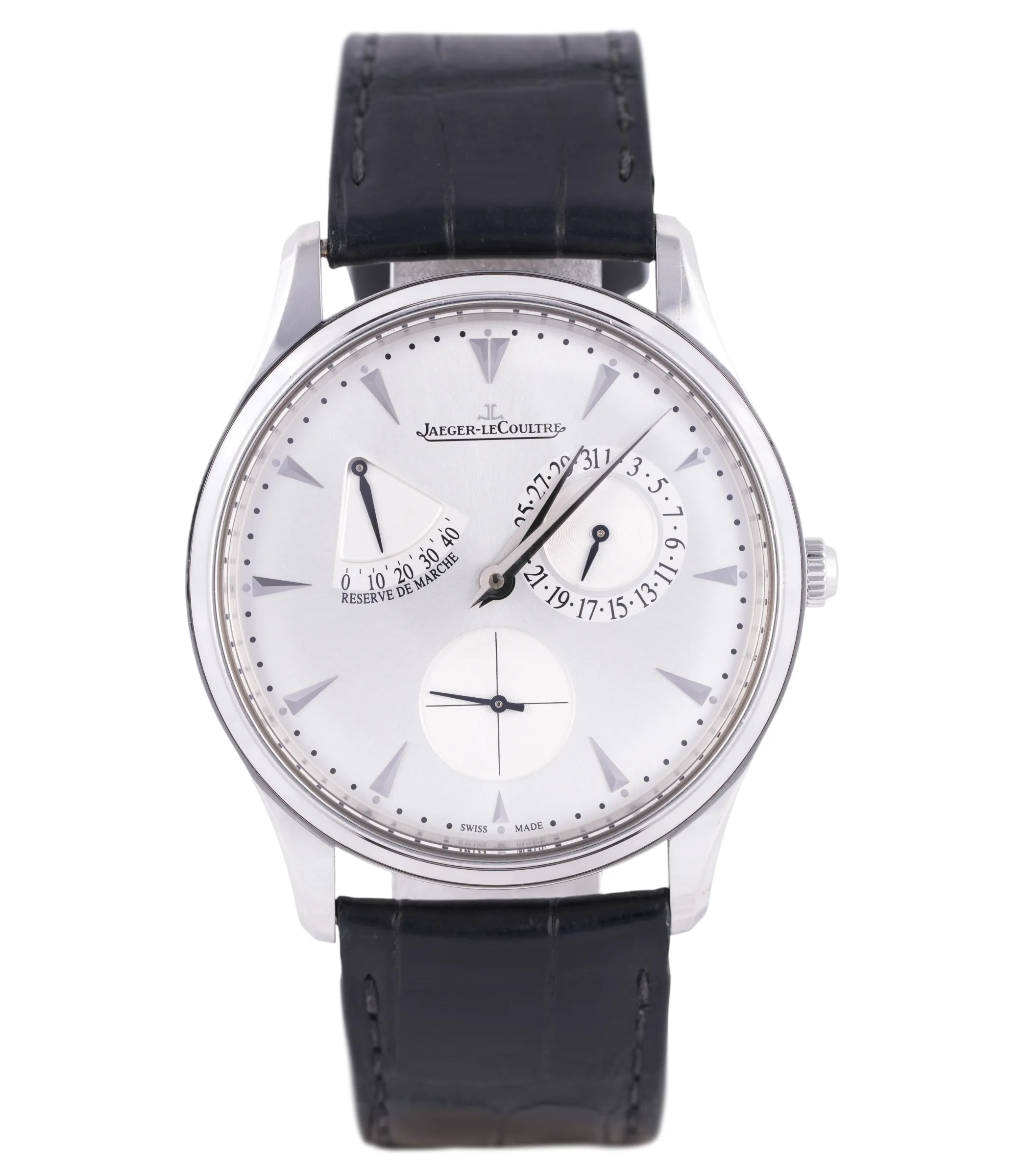 Jaeger-LeCoultre Master Ultra Thin Réserve de Marche, Ref. Q1378420, silver dial, Stainless Steel case luxury watch