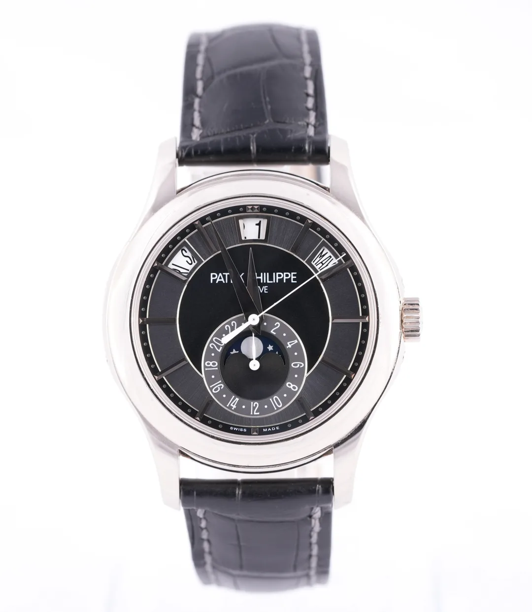 Patek Philippe Annual Calendar, Ref. 5205G-010, black dial, 18K White Gold case luxury watch