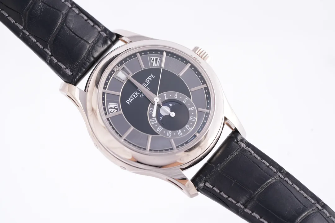 Patek Philippe Annual Calendar, Ref. 5205G-010, black dial, 18K White Gold case luxury watch – view 2