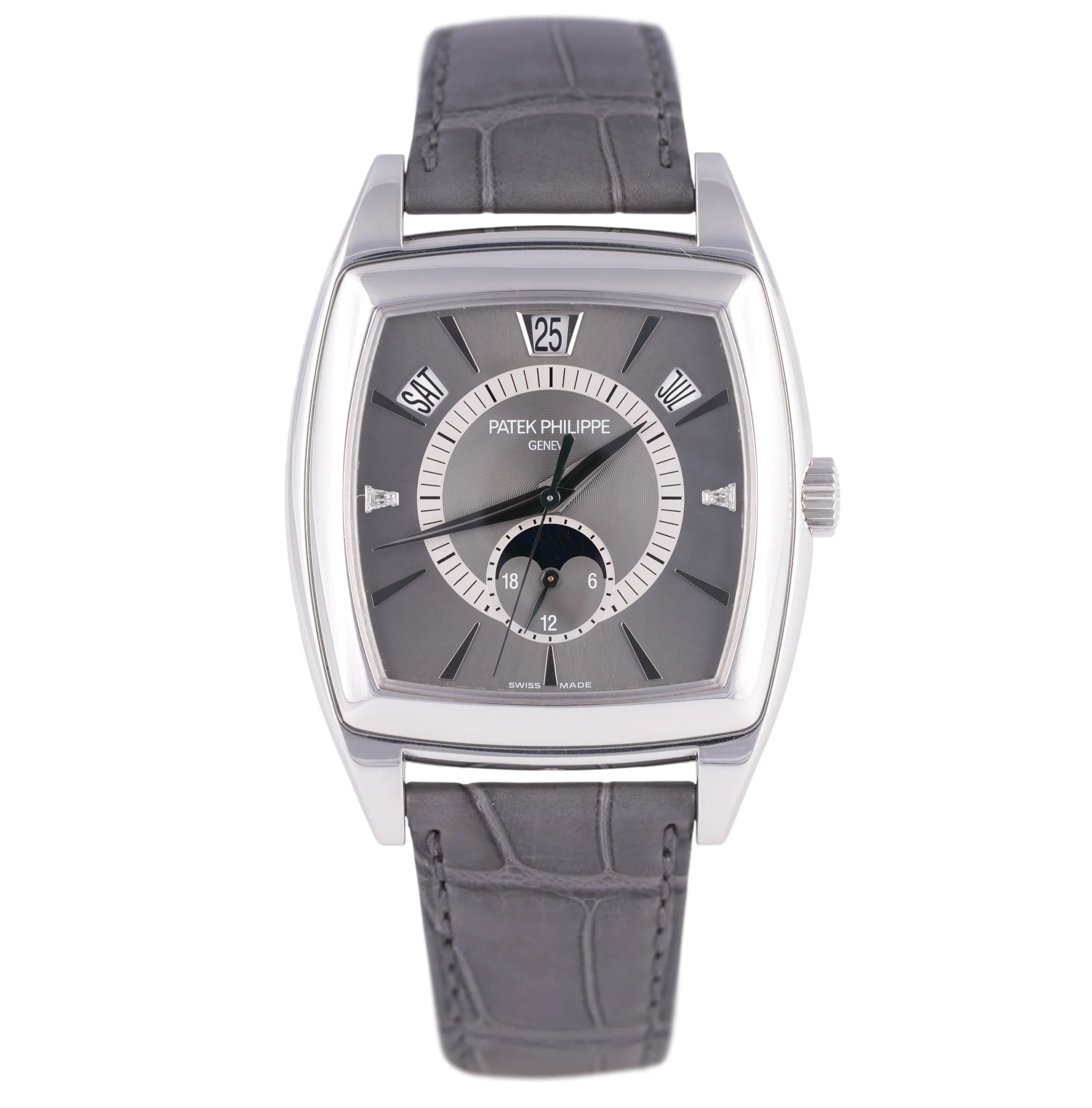 Patek Philippe Gondolo Calendario, Ref. 5135P-001, grey dial, Platinum case luxury watch