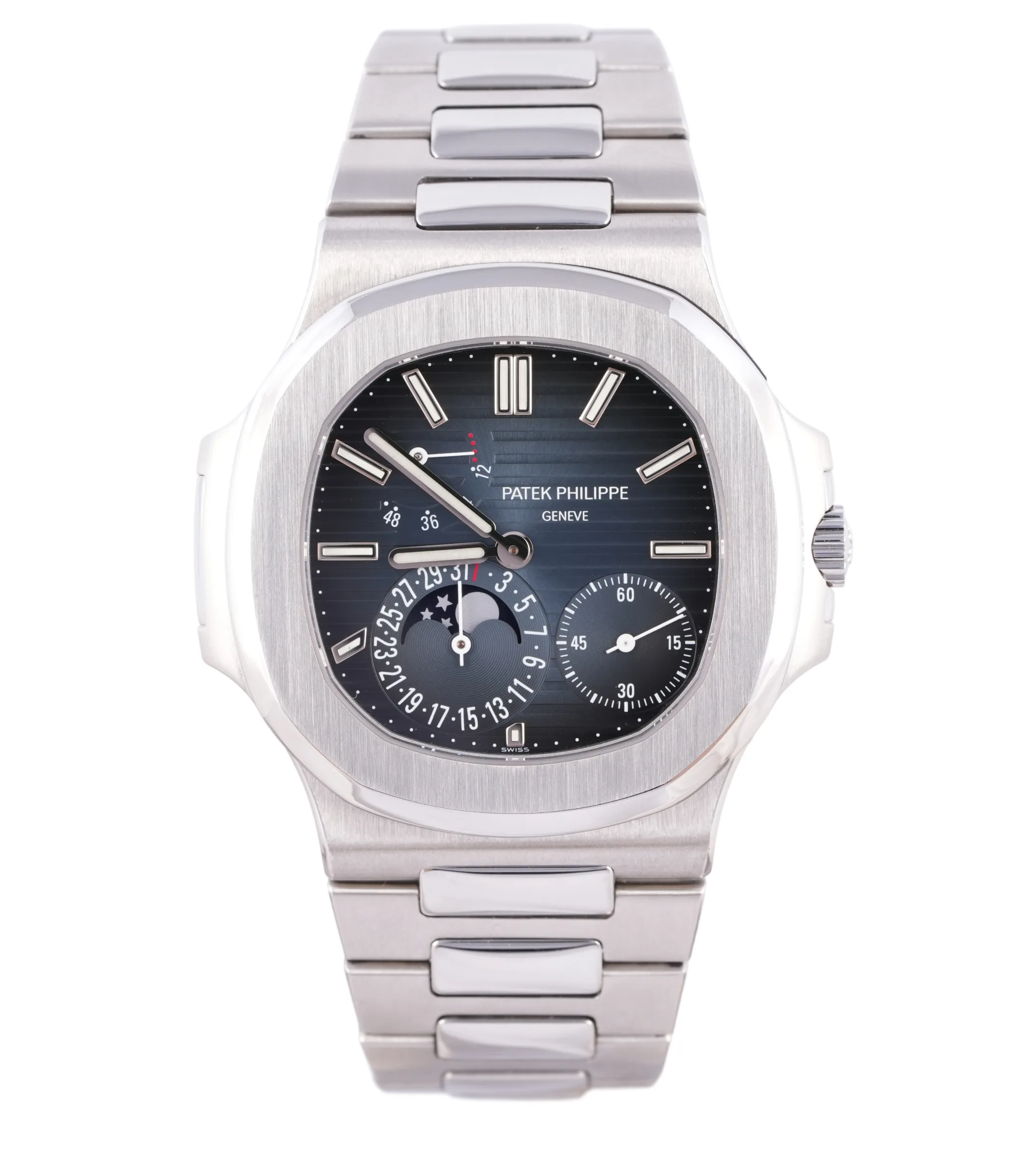 Patek Philippe Nautilus, Ref. 5712/1A-001, blue dial, Stainless Steel case luxury watch