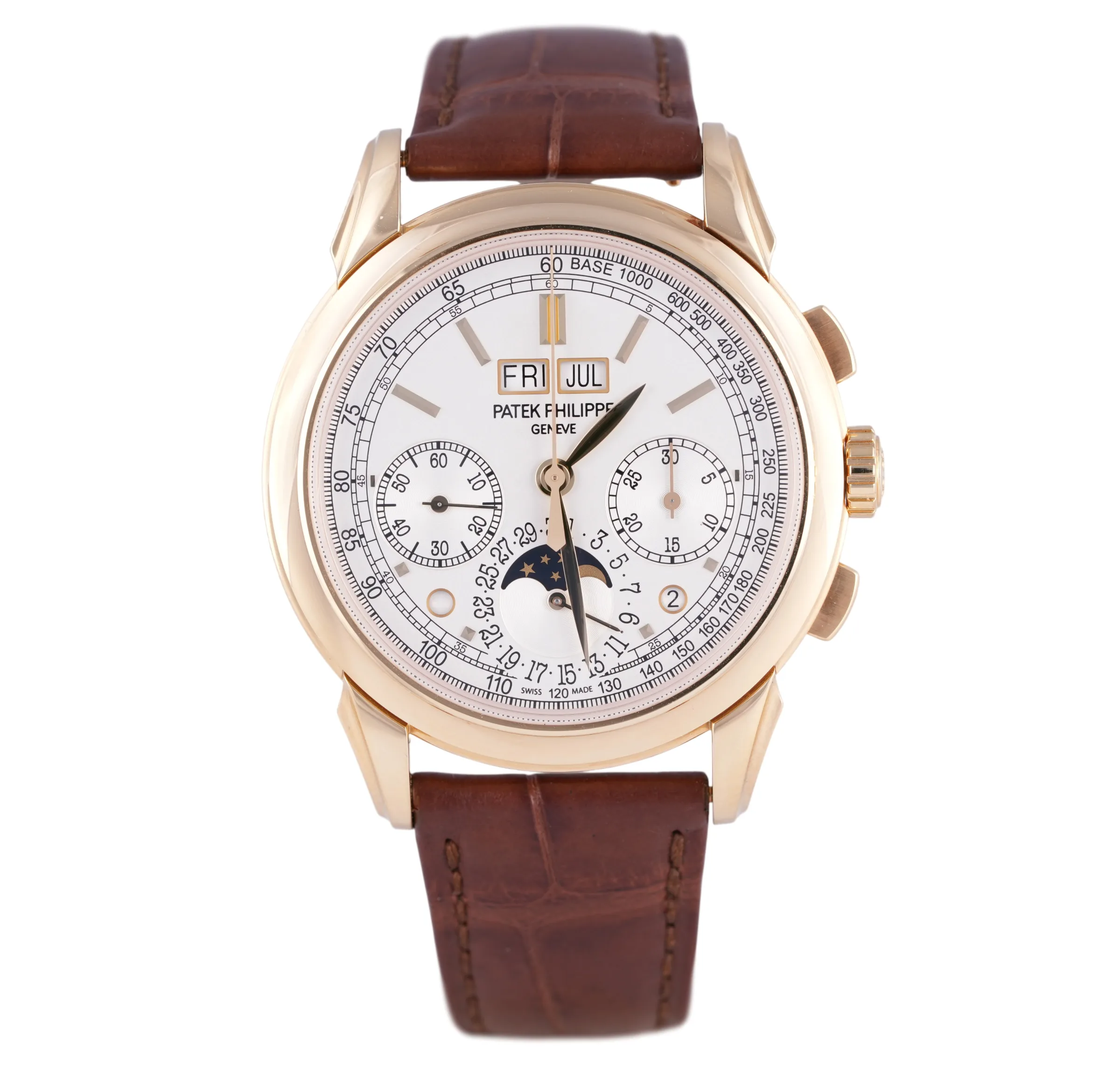 Patek Philippe Perpetual Calendar Chronograph, Ref. 5270J-001, silver dial, 18K Yellow Gold case luxury watch