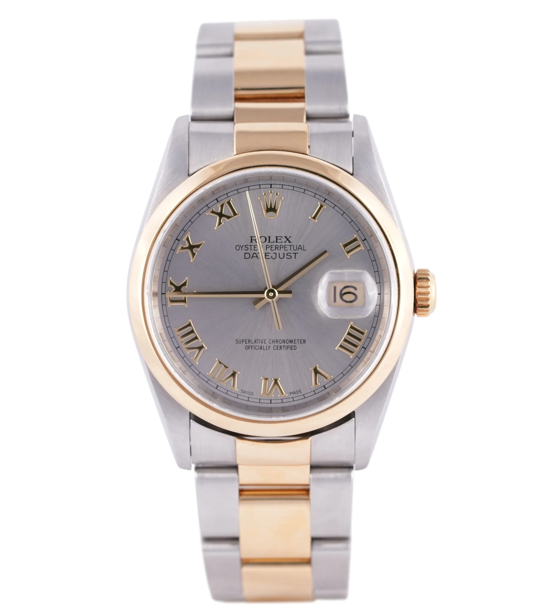 Rolex Datejust 36, Ref. 16203, silver dial, Stainless Steel case luxury watch