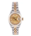 Rolex Datejust Lady, Ref. 69173, champagne diamond dial, 18K Gold and Steel case luxury watch