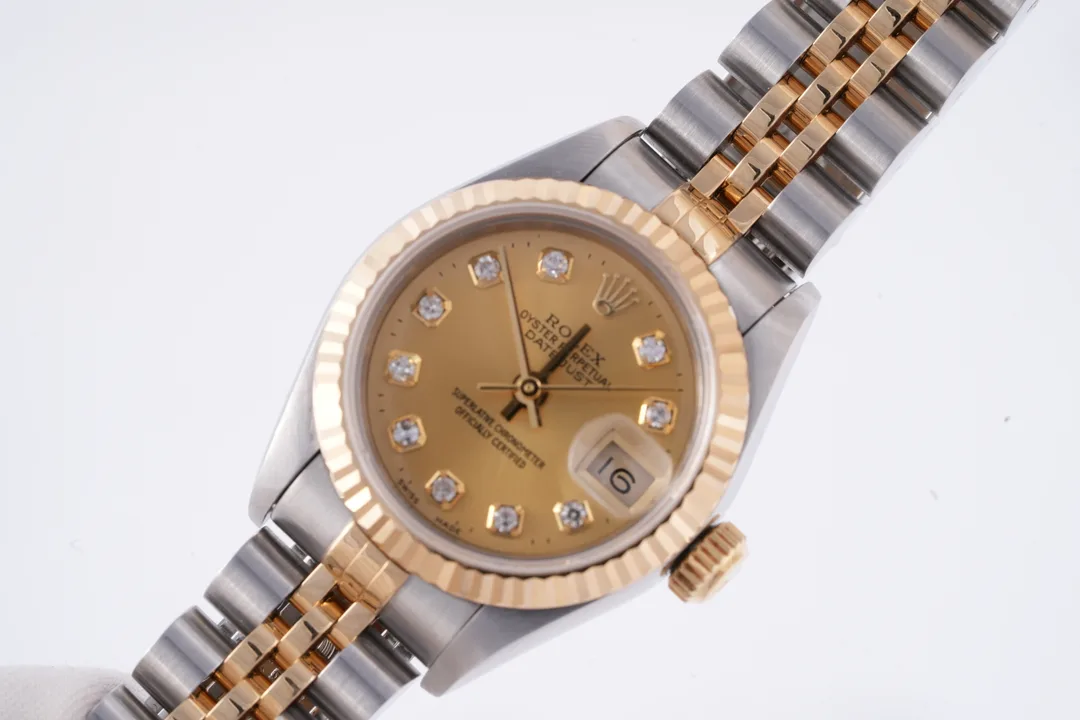 Rolex Datejust Lady, Ref. 69173, champagne diamond dial, 18K Gold and Steel case luxury watch – view 2