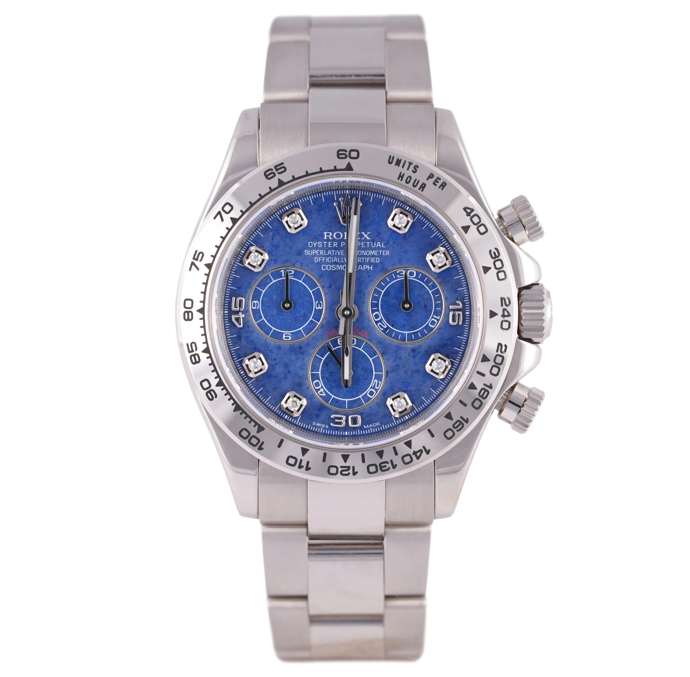 Rolex Daytona, Ref. 116509, sodalite dial, 18K White Gold case luxury watch