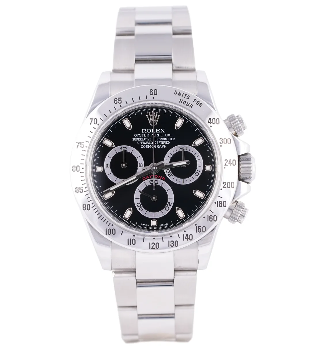 Rolex Daytona, Ref. 16520, black dial, Stainless Steel case luxury watch