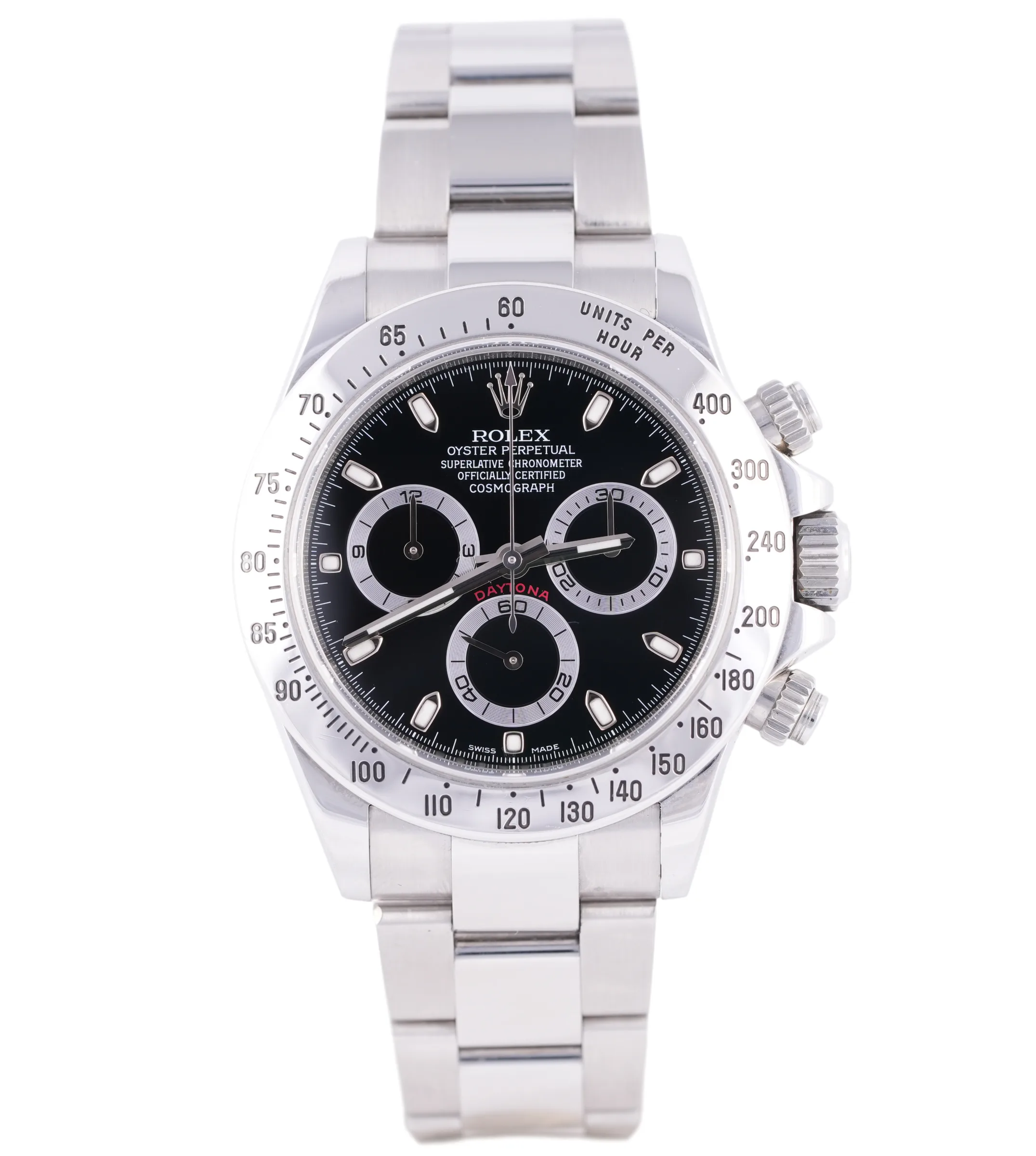 Rolex Daytona, Ref. 16520, black dial, Stainless Steel case luxury watch