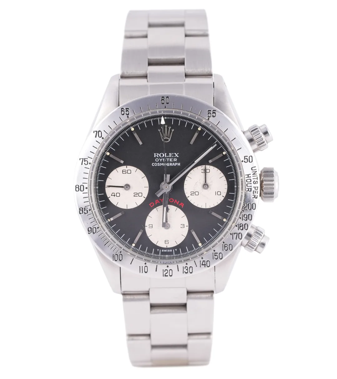 Rolex Daytona, Ref. 6265, black dial, Stainless Steel case luxury watch