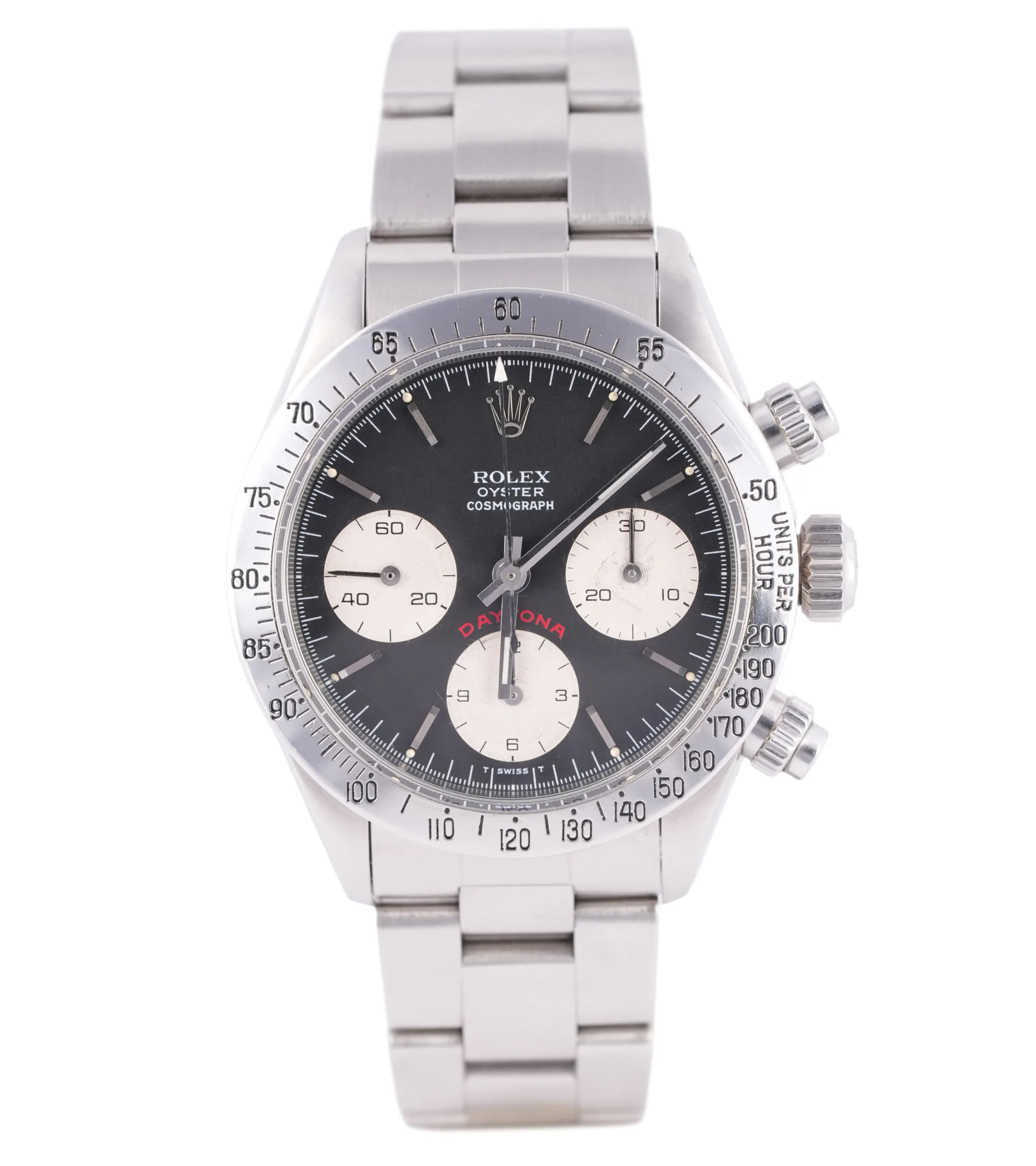 Rolex Daytona, Ref. 6265, black dial, Stainless Steel case luxury watch