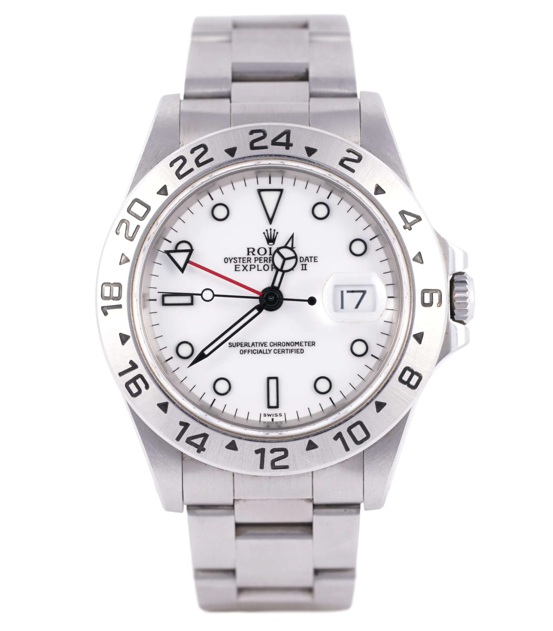 Rolex Explorer II, Ref. 16570, white dial, Stainless Steel case luxury watch
