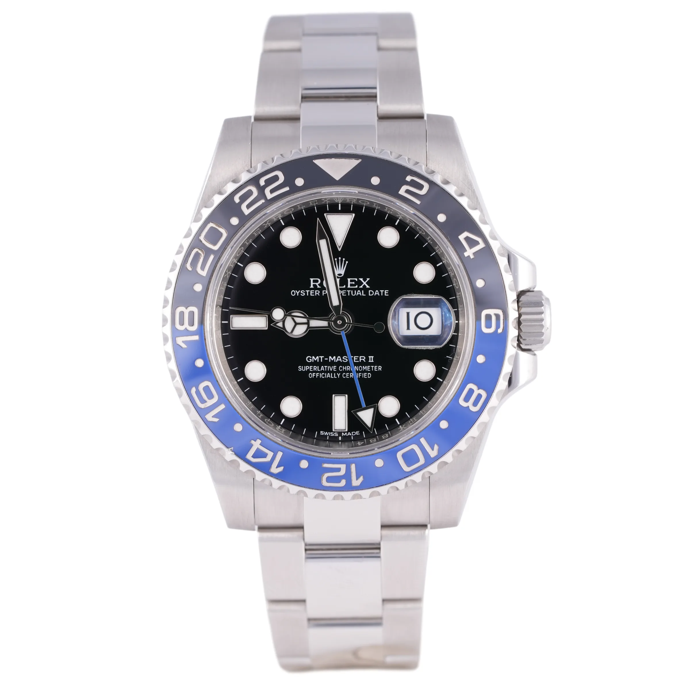 Rolex GMT-Master II 'Batman', Ref. 116710BLNR, black dial, Stainless Steel case luxury watch