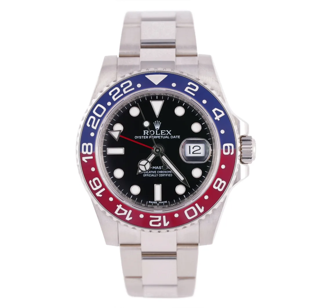 Rolex GMT-Master II 'Pepsi', Ref. 116719BLRO, black dial, 18K White Gold case luxury watch