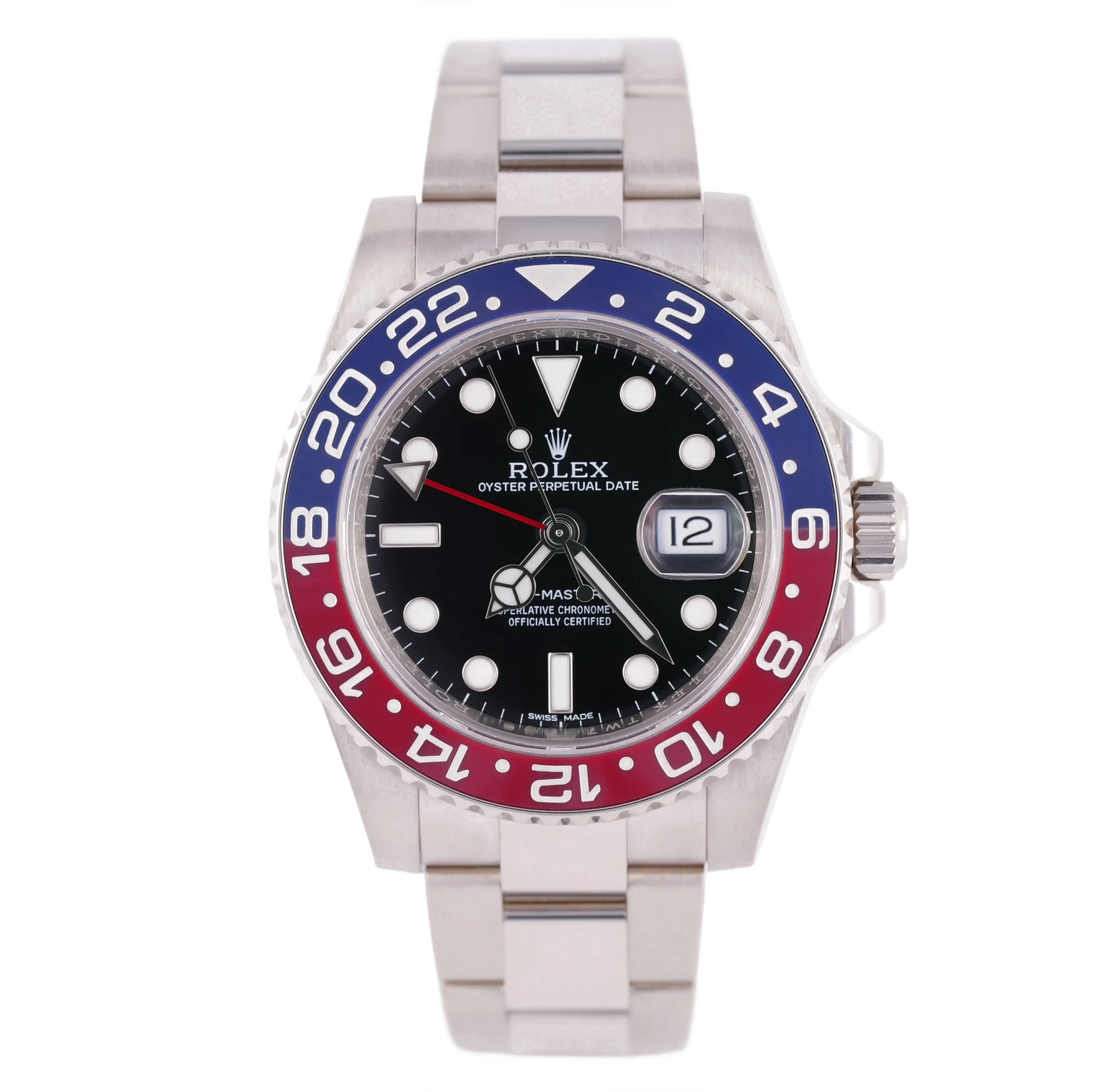 Rolex GMT-Master II 'Pepsi', Ref. 116719BLRO, black dial, 18K White Gold case luxury watch