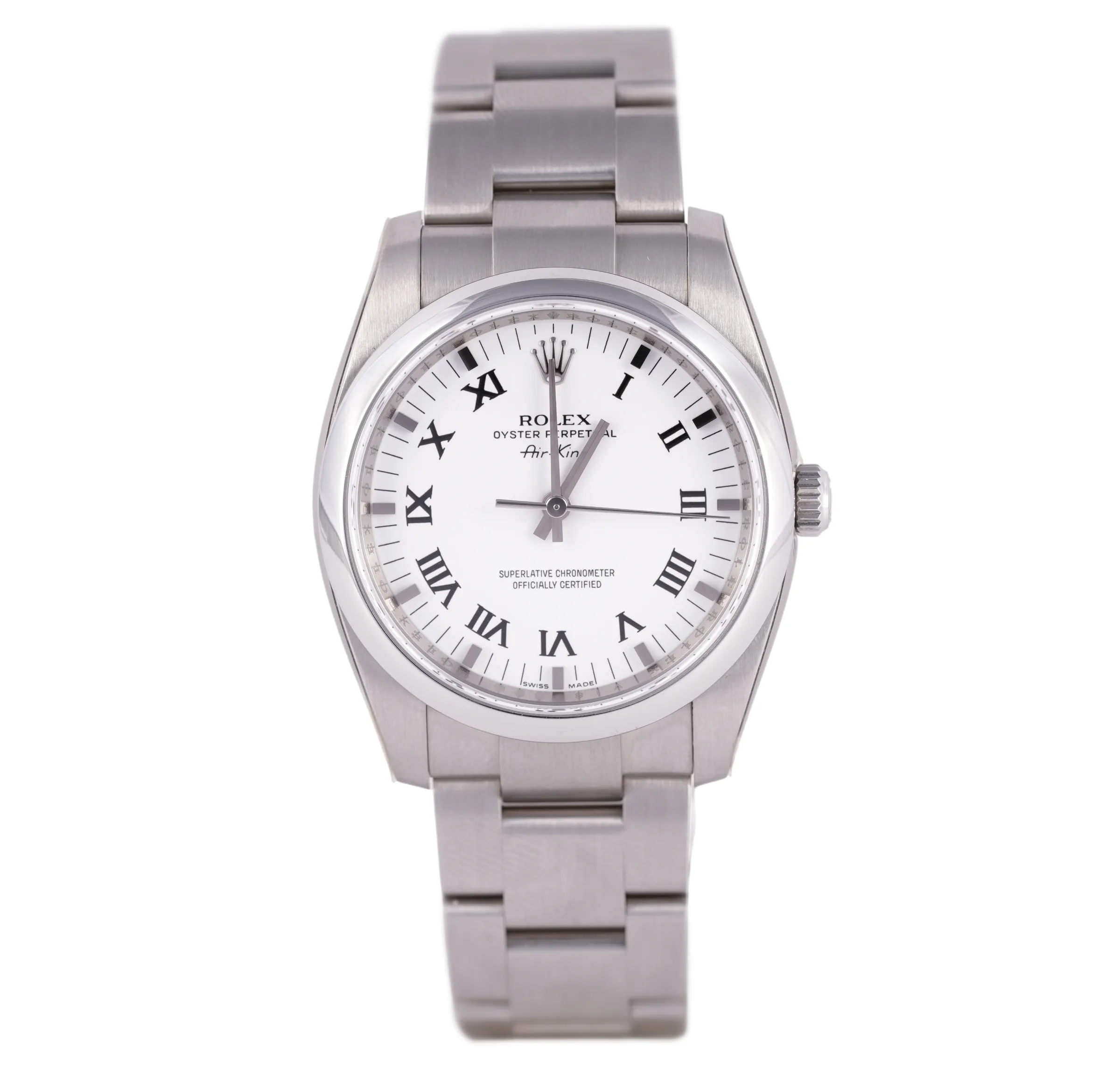 Rolex Oyster Perpetual, Ref. 114200, white dial, Stainless Steel case luxury watch