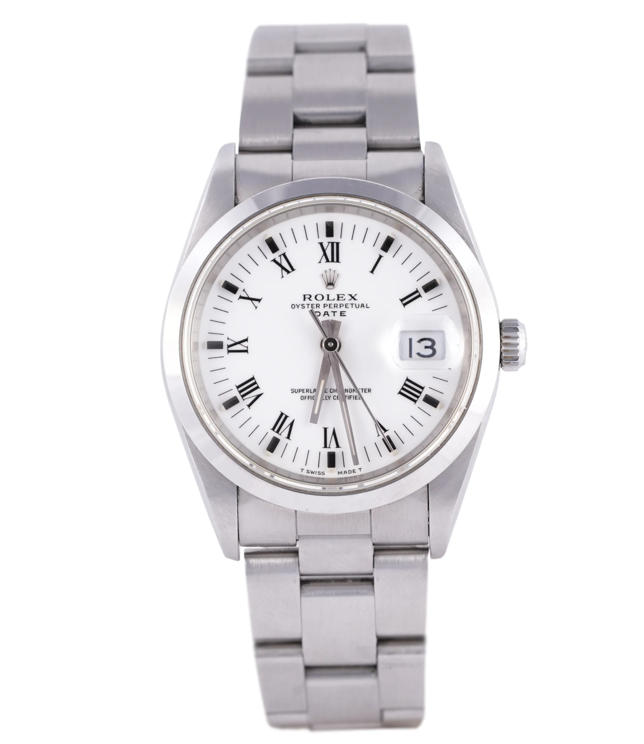 Rolex Oyster Perpetual Date, Ref. 15200, white dial, Stainless Steel case luxury watch
