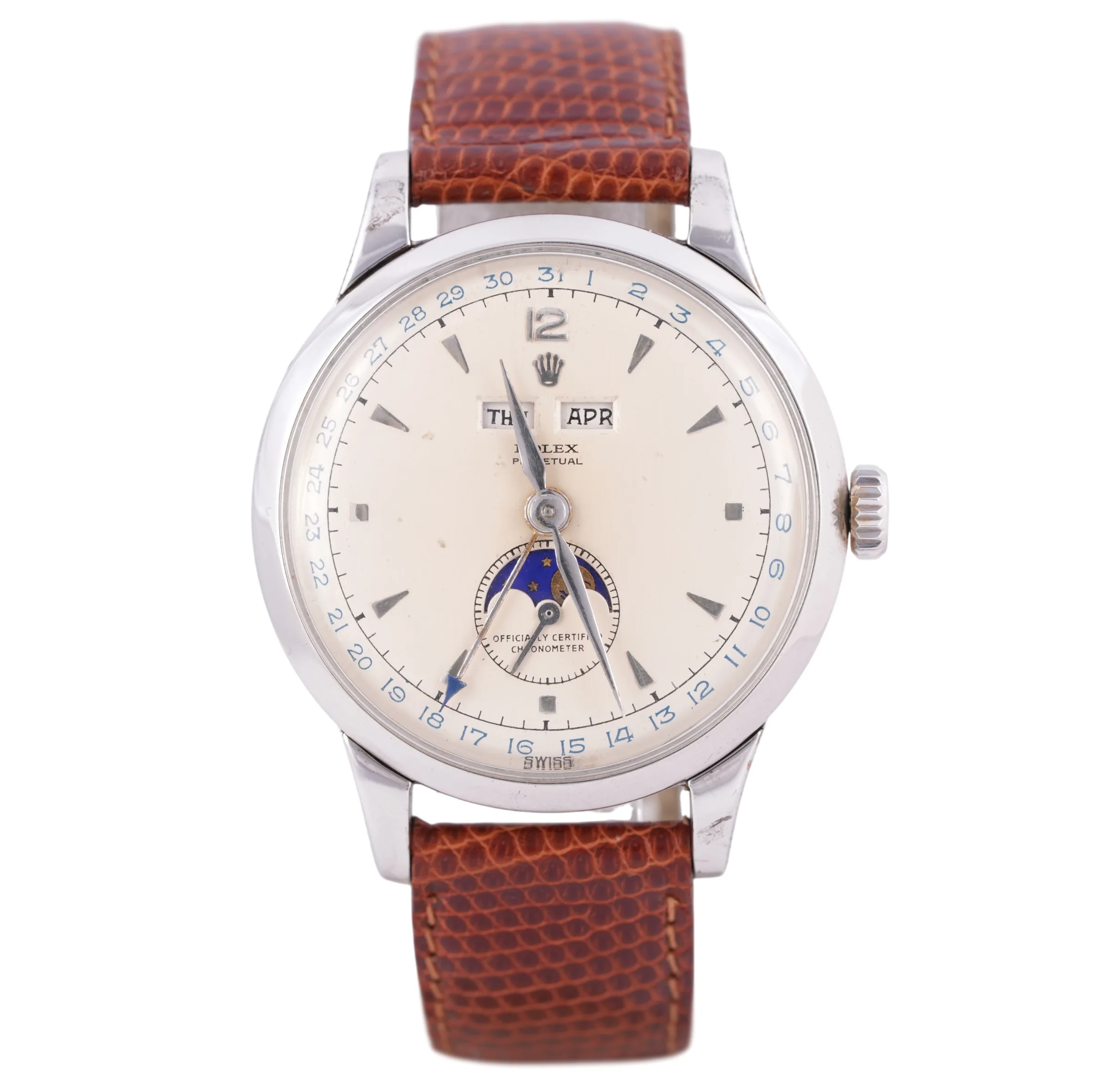 Rolex Padellone, Ref. 8171, silver dial, Stainless Steel case luxury watch