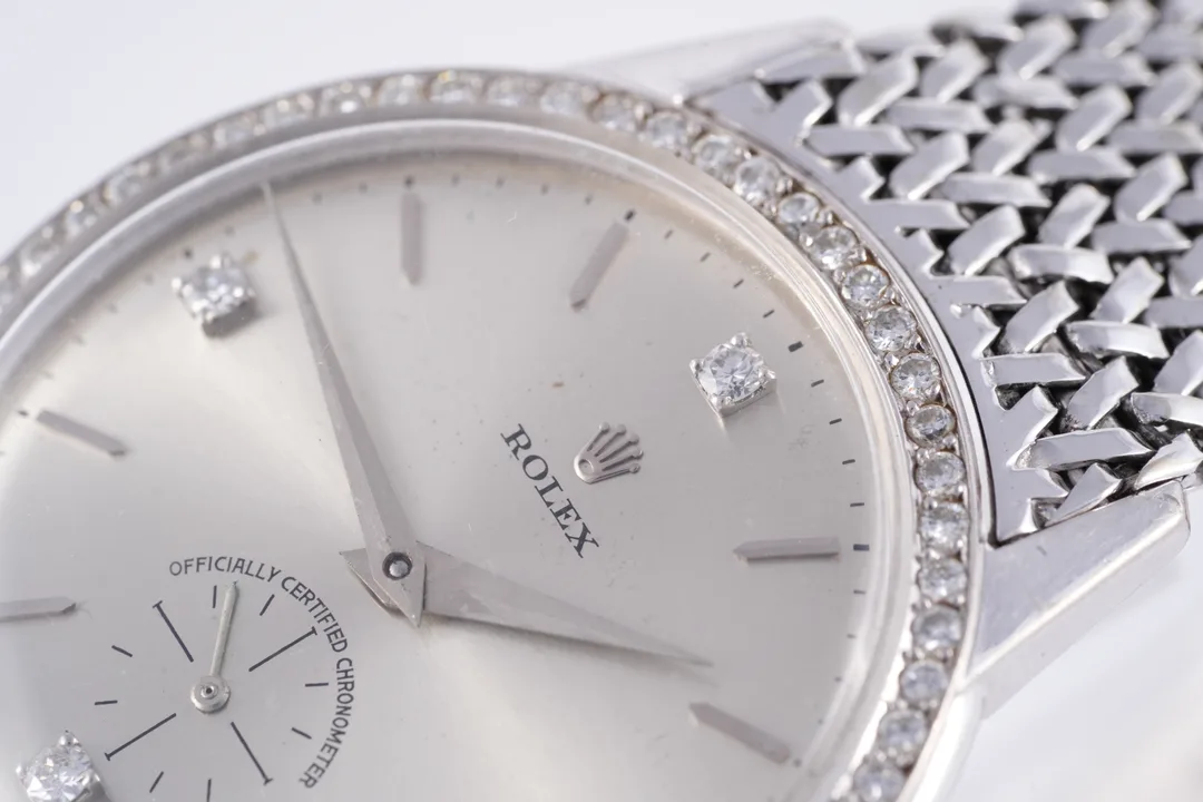 Rolex Vintage, diamond dial, White Gold case luxury watch – view 3