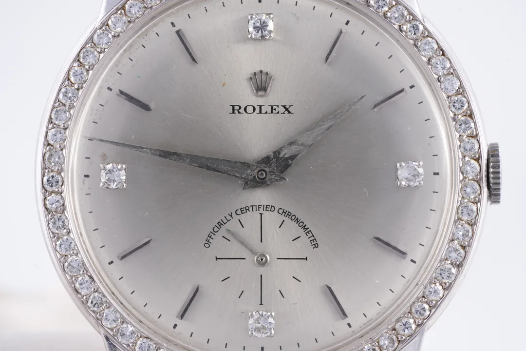 Rolex Vintage, diamond dial, White Gold case luxury watch – view 4
