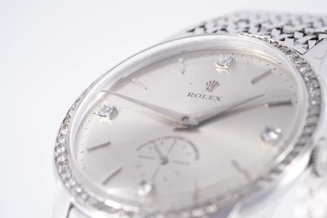Rolex Vintage, diamond dial, White Gold case luxury watch – view 6