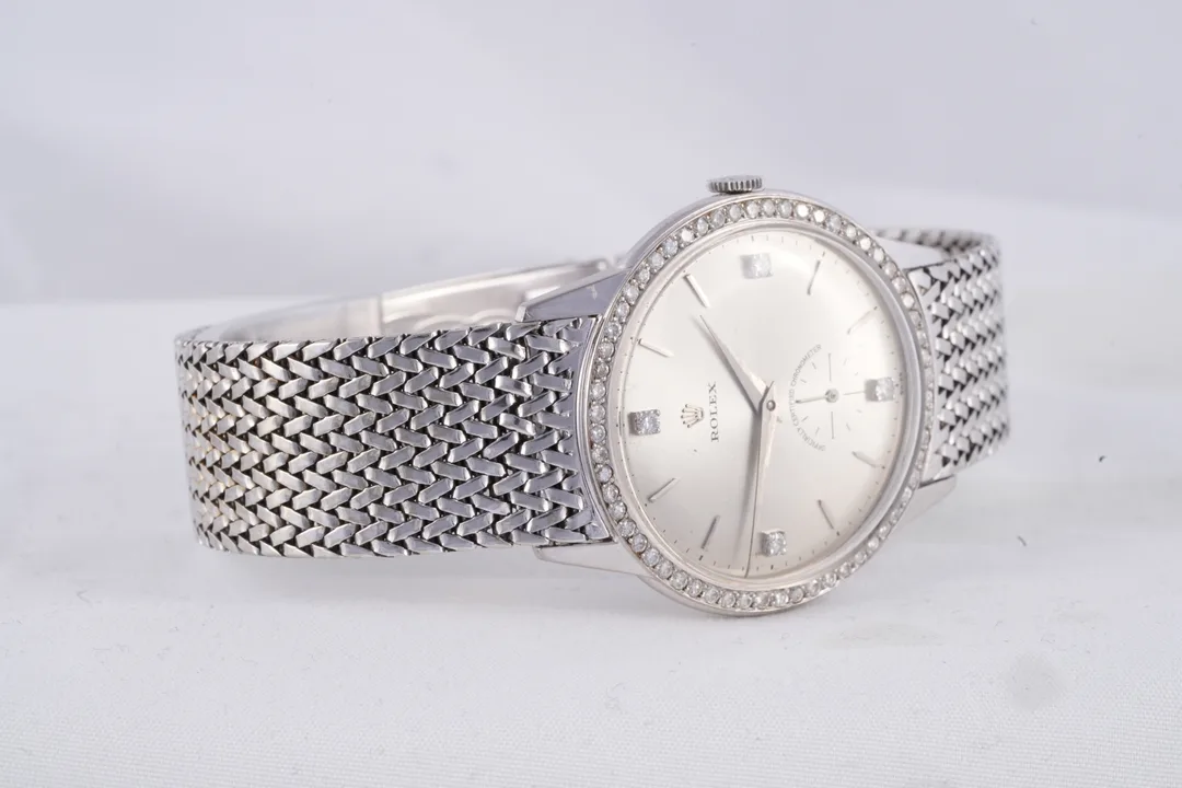 Rolex Vintage, diamond dial, White Gold case luxury watch – view 7