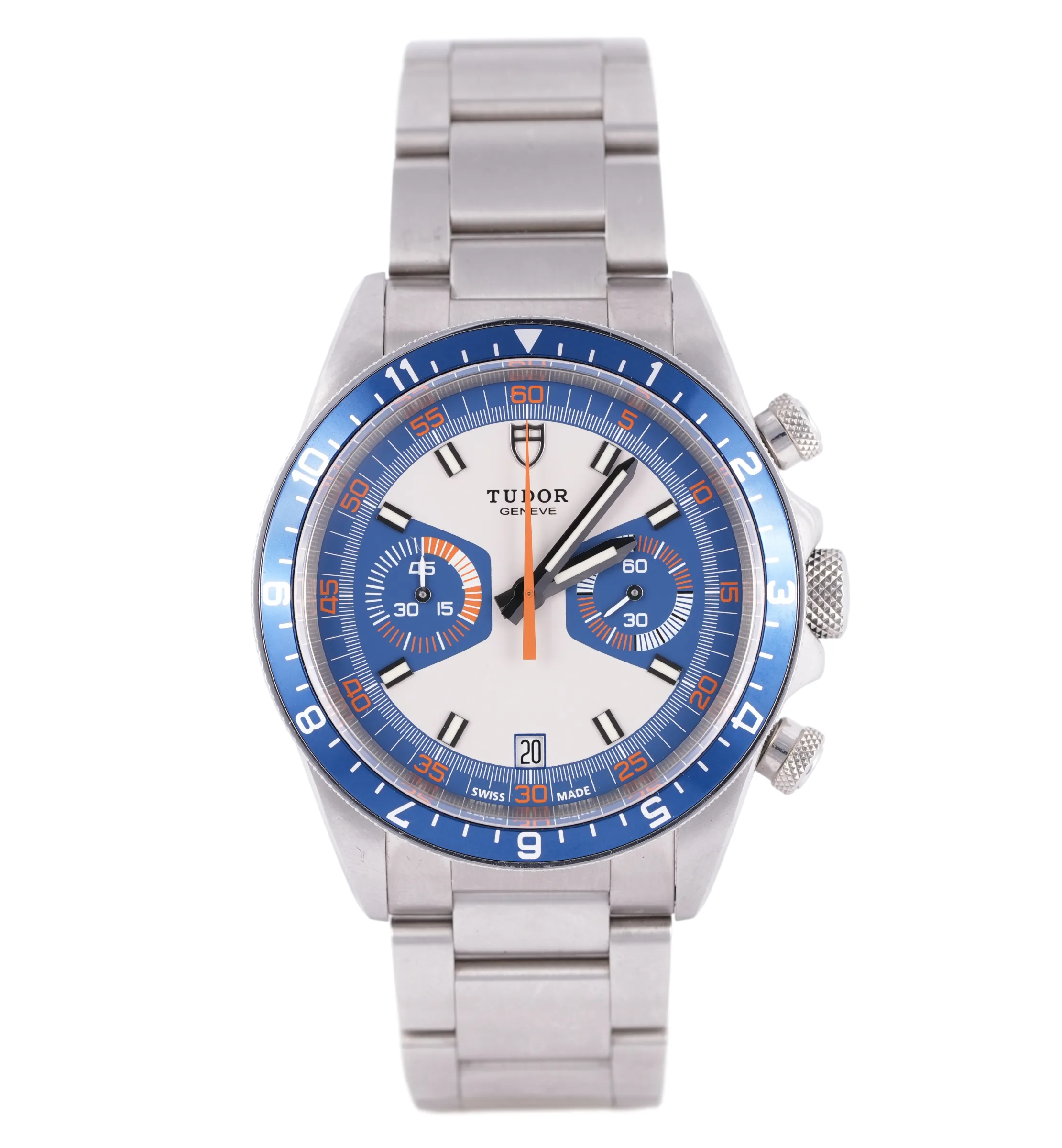 Tudor Heritage Chrono Blue, Ref. 70330B, blue dial, Stainless Steel case luxury watch