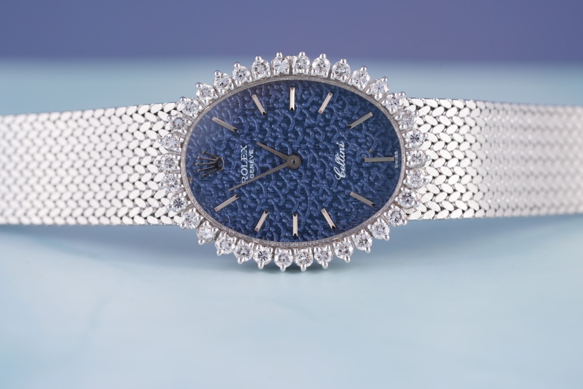 Rolex Cellini, blue dial, 18K White Gold case luxury watch – view 5